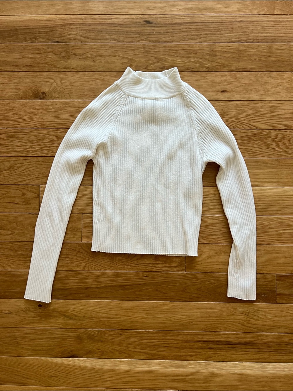 Closet ribbed mock neck sweater in ivory